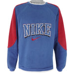 Nike - Check Mark Embroidered Crew Neck Sweatshirt 1990s Small Vintage Retro