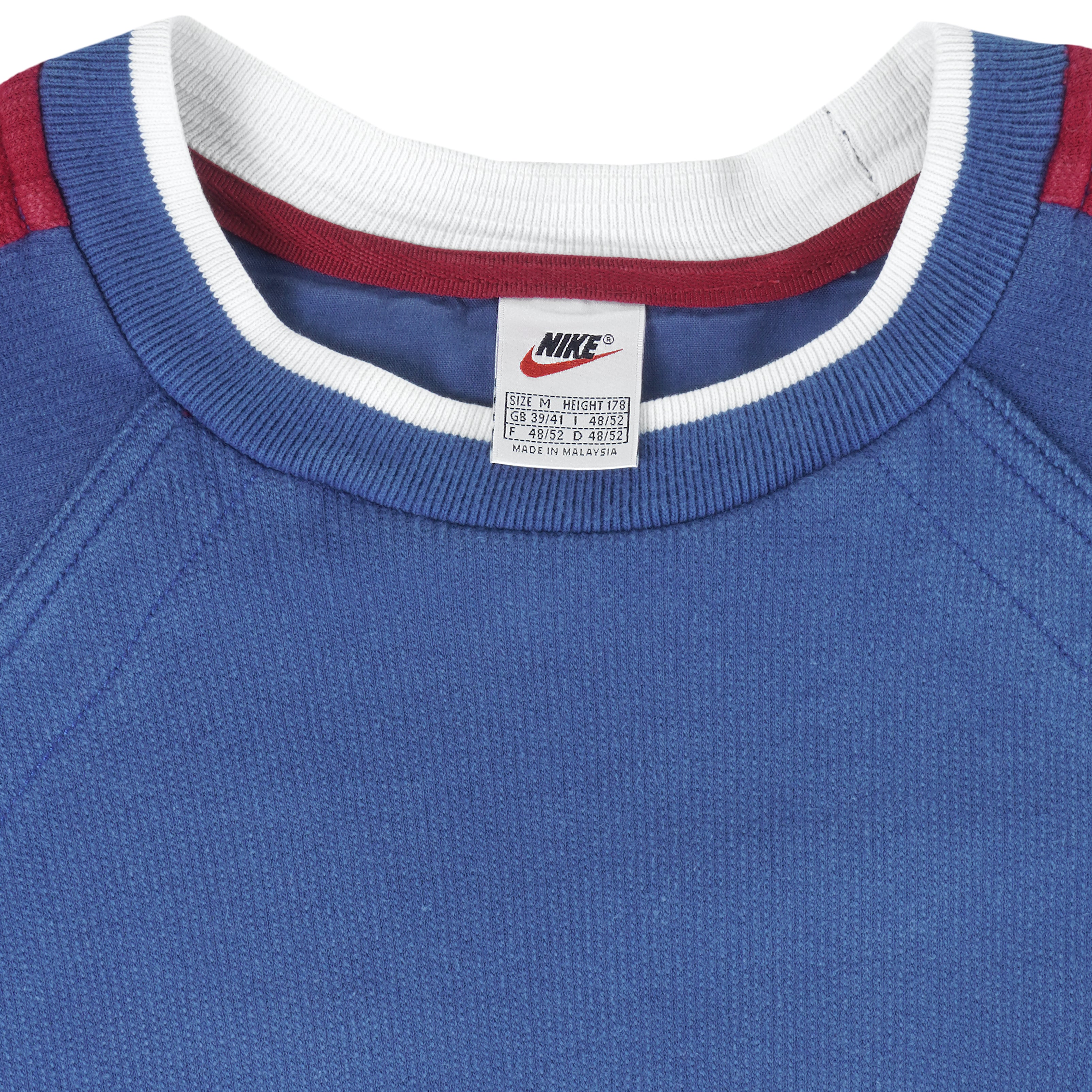 Nike - Check Mark Embroidered Crew Neck Sweatshirt 1990s Small Vintage Retro