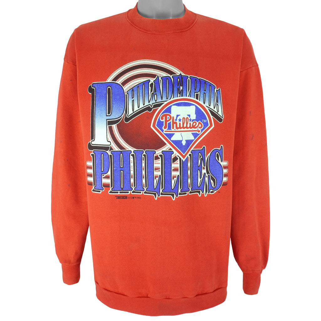 MLB (Trench) - Philadelphia Phillies Crew Neck Sweatshirt 1993 X-Large Vintage Retro Baseball