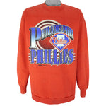 MLB (Trench) - Philadelphia Phillies Crew Neck Sweatshirt 1993 X-Large Vintage Retro Baseball