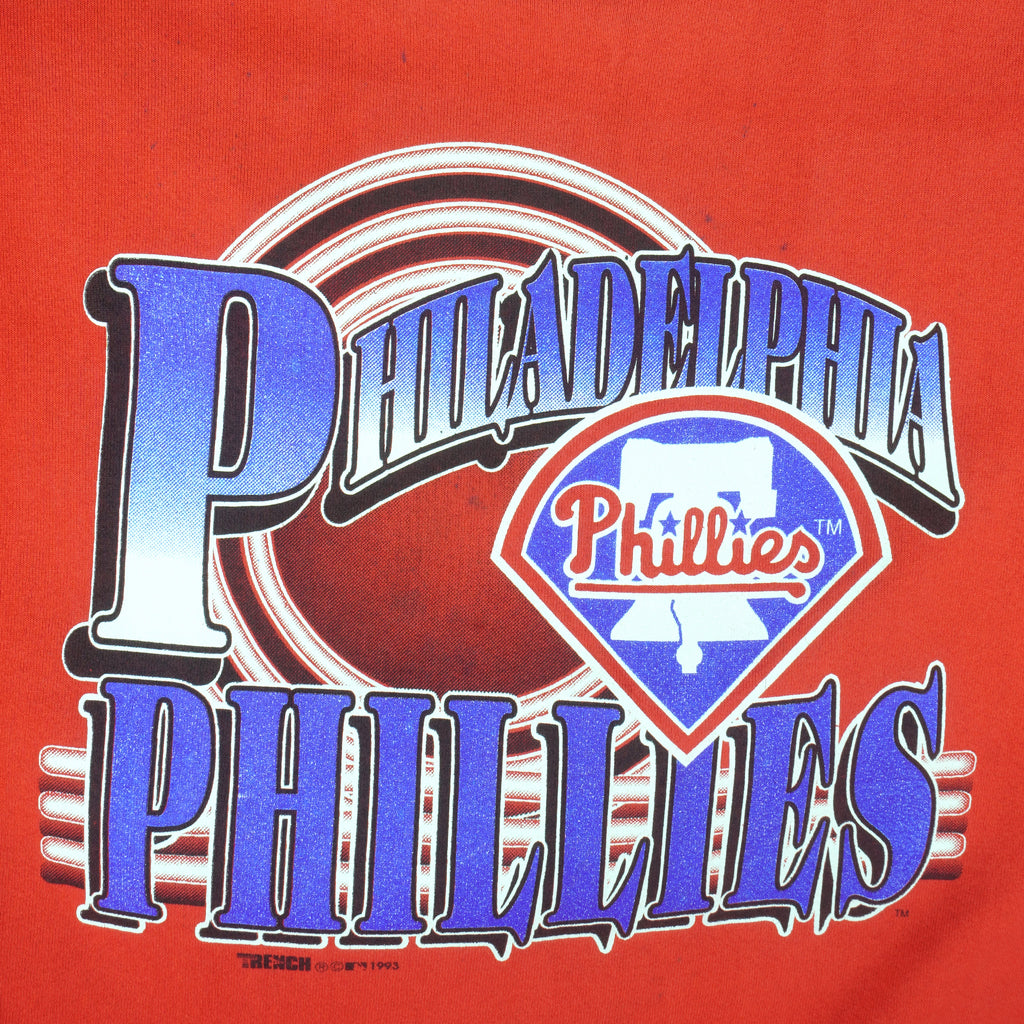 MLB (Trench) - Philadelphia Phillies Crew Neck Sweatshirt 1993 X-Large Vintage Retro Baseball