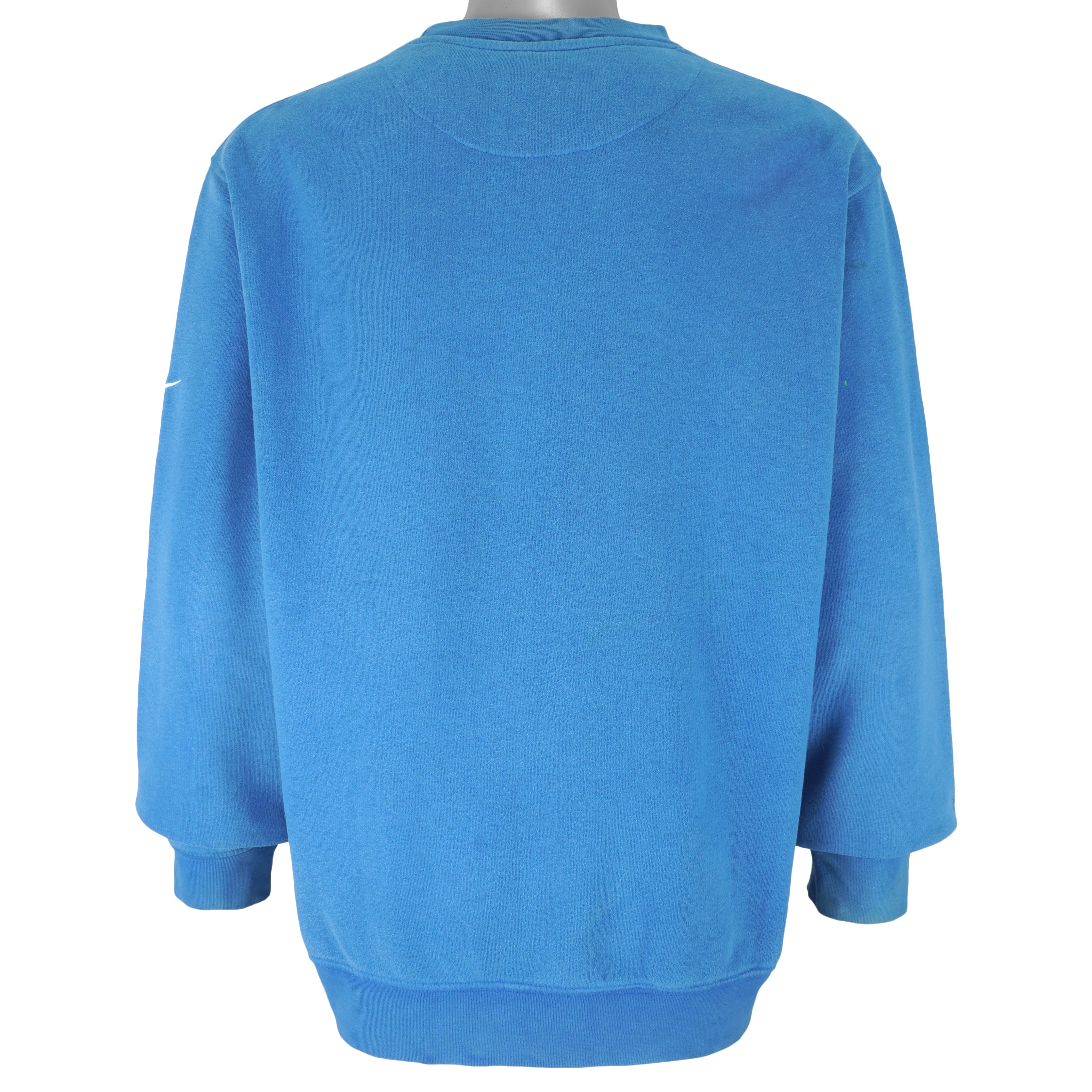 Nike - Blue Spell-Out Crew Neck Sweatshirt 2000s Medium Vintage Retro