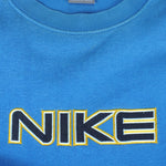 Nike - Blue Spell-Out Crew Neck Sweatshirt 2000s Medium Vintage Retro