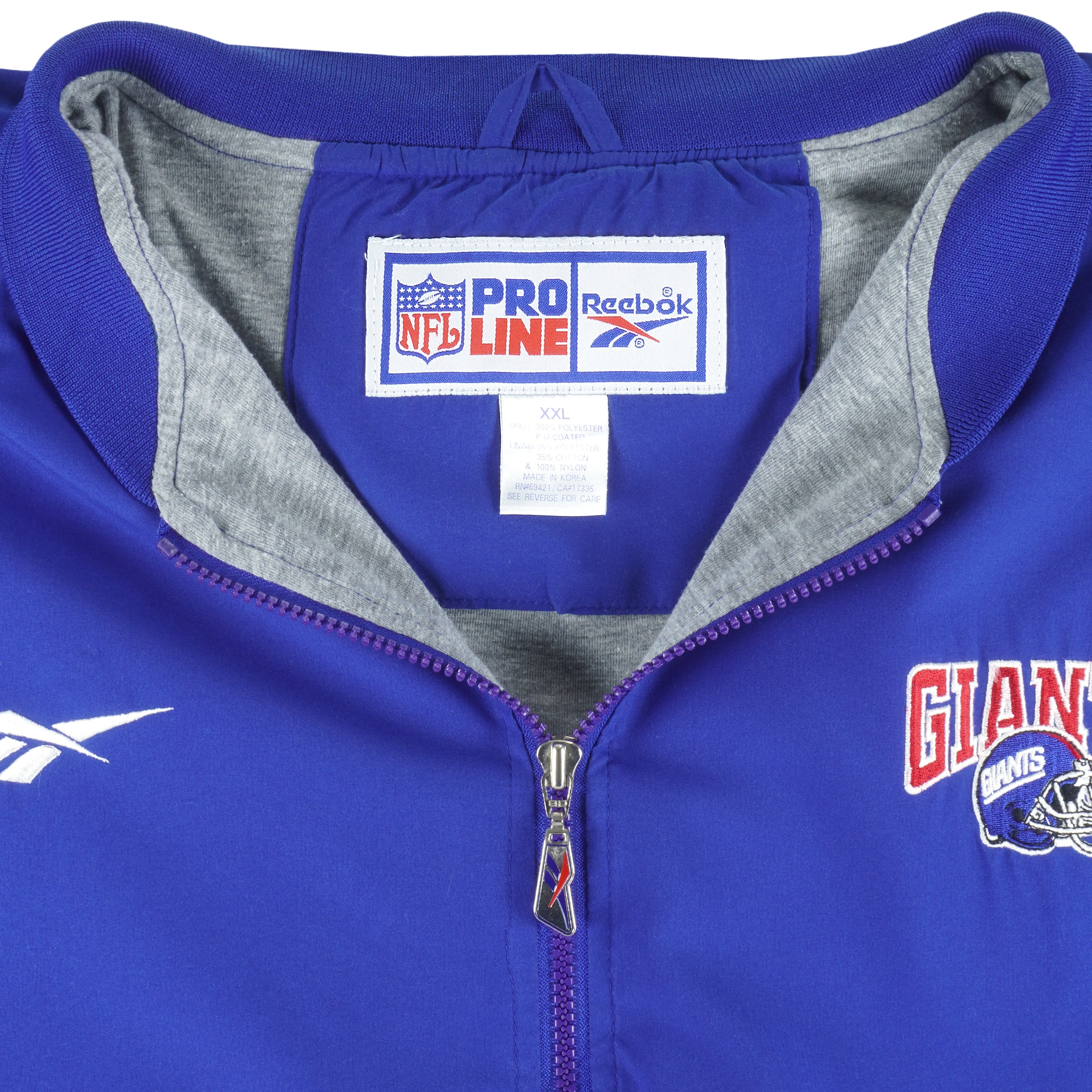 Reebok - New York Giants 1/2 Zip Windbreaker 1990s XX-Large Vintage Retro Football