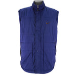 Nike - Blue Embroidered Puffer Vest 1990s X-Large