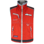 Ellesse - Red Zip-Up Vest 1990s Medium Vintage Retro