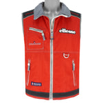 Ellesse - Red Zip-Up Vest 1990s Medium Vintage Retro