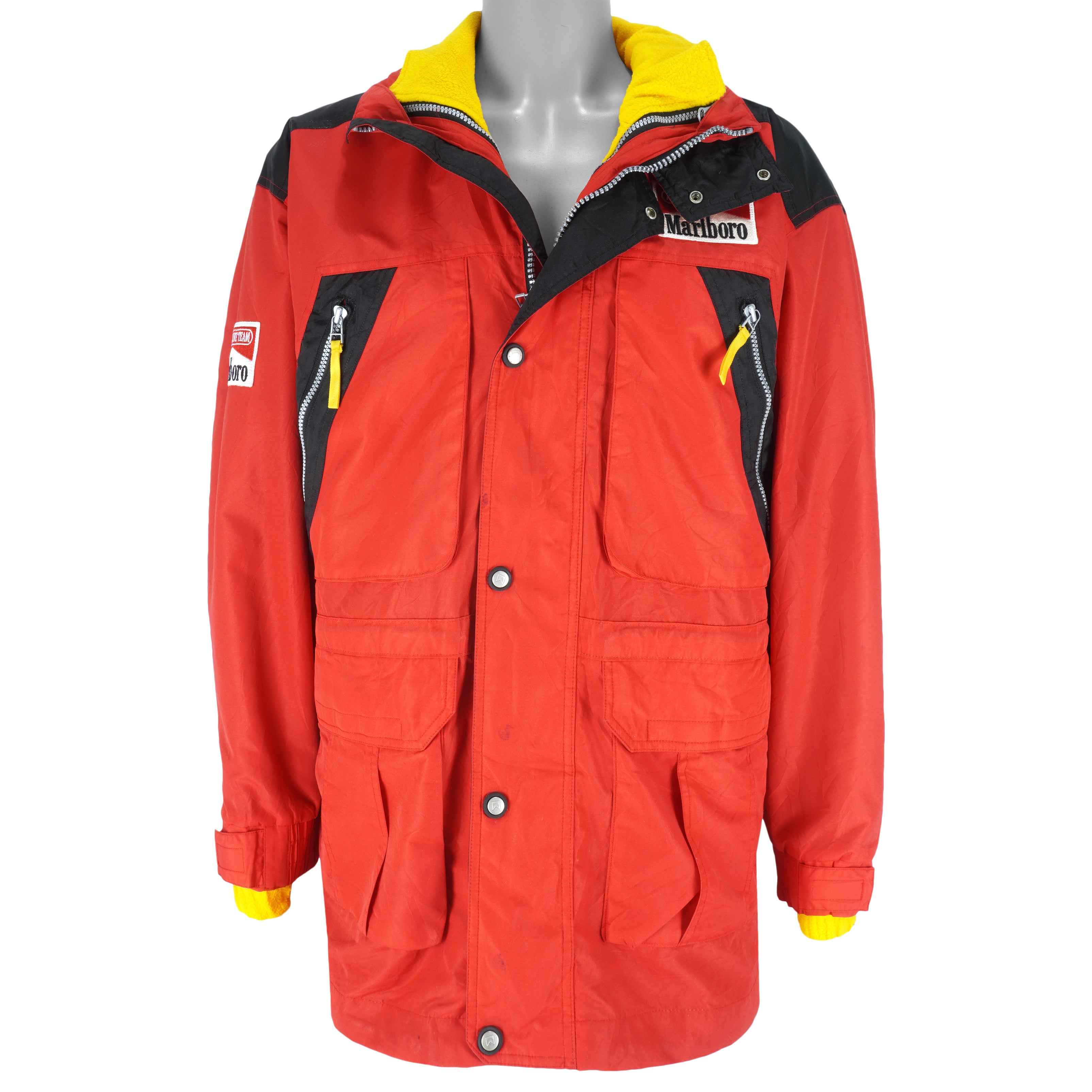 Marlboro 90s y2k ナイロンジャケット XXL 赤 80〜90's】 マルボロ YAMAHA ナイロンレーシングジャケット M