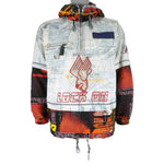 Ellesse - Grey Lock On Hooded Ski Jacket 1990s Small Vintage Retro