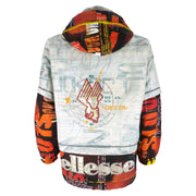 Ellesse - Grey Lock On Hooded Ski Jacket 1990s Small Vintage Retro
