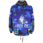 Ellesse - Blue Lock On Hooded Ski Jacket 1990s Large Vintage Retro