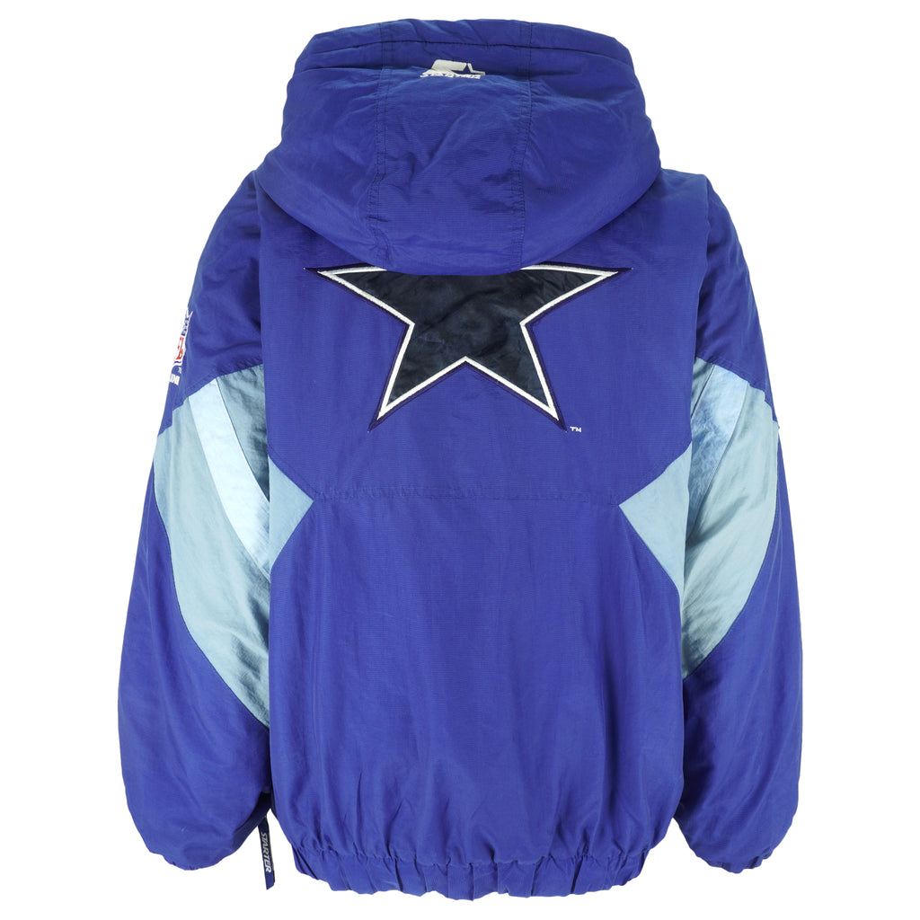 Starter - Dallas Cowboys 1/4 Zip Hooded Jacket 1990s XX-Large Vintage Retro Football