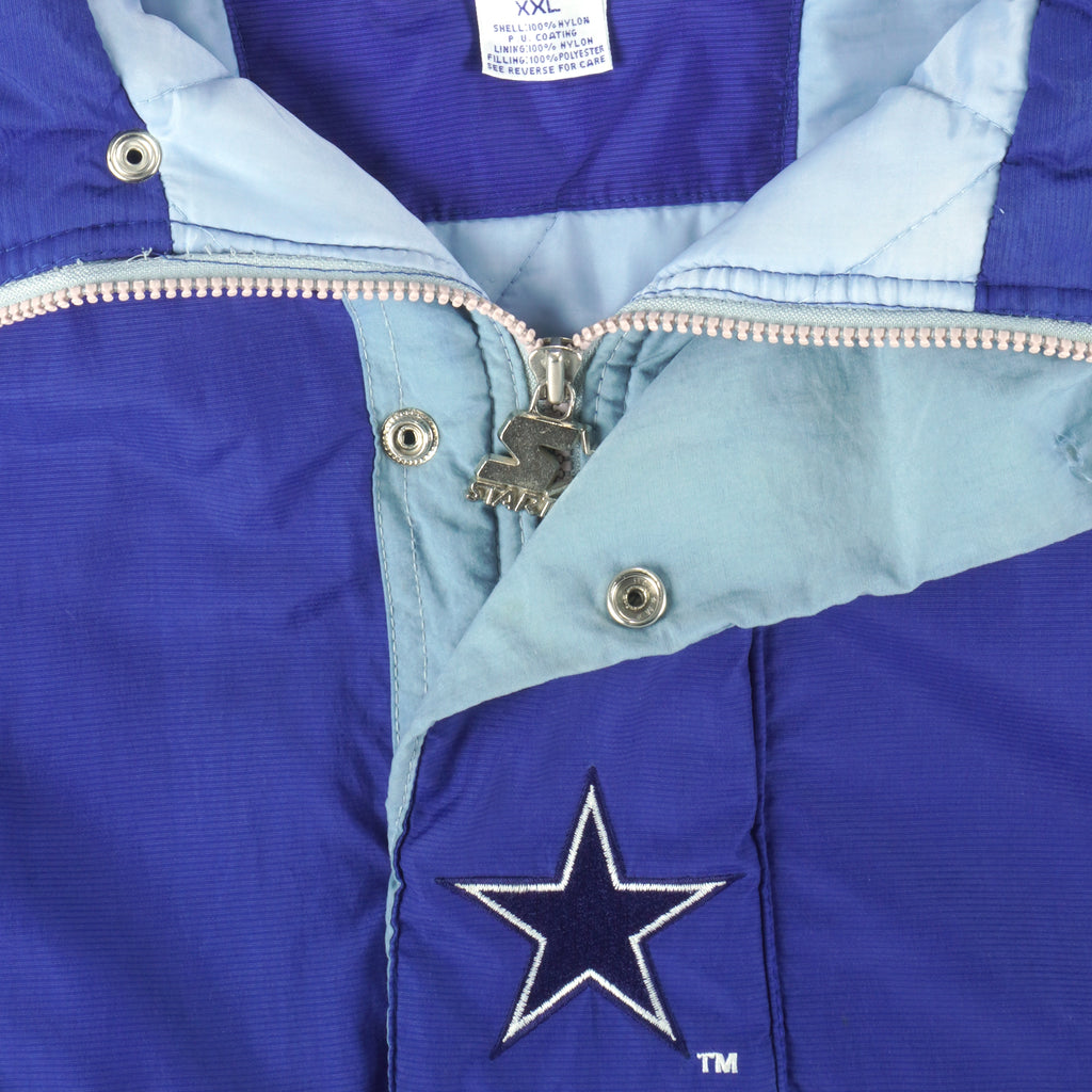 Starter - Dallas Cowboys 1/4 Zip Hooded Jacket 1990s XX-Large Vintage Retro Football