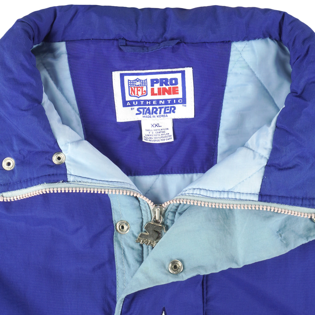 Starter - Dallas Cowboys 1/4 Zip Hooded Jacket 1990s XX-Large Vintage Retro Football