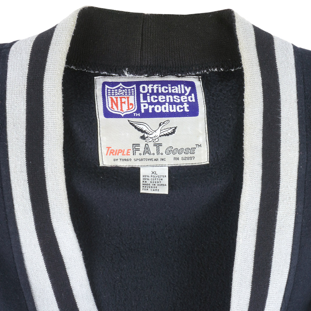NFL - Oakland Raiders Button-Up Sweater 1990s Medium Vintage Retro Football