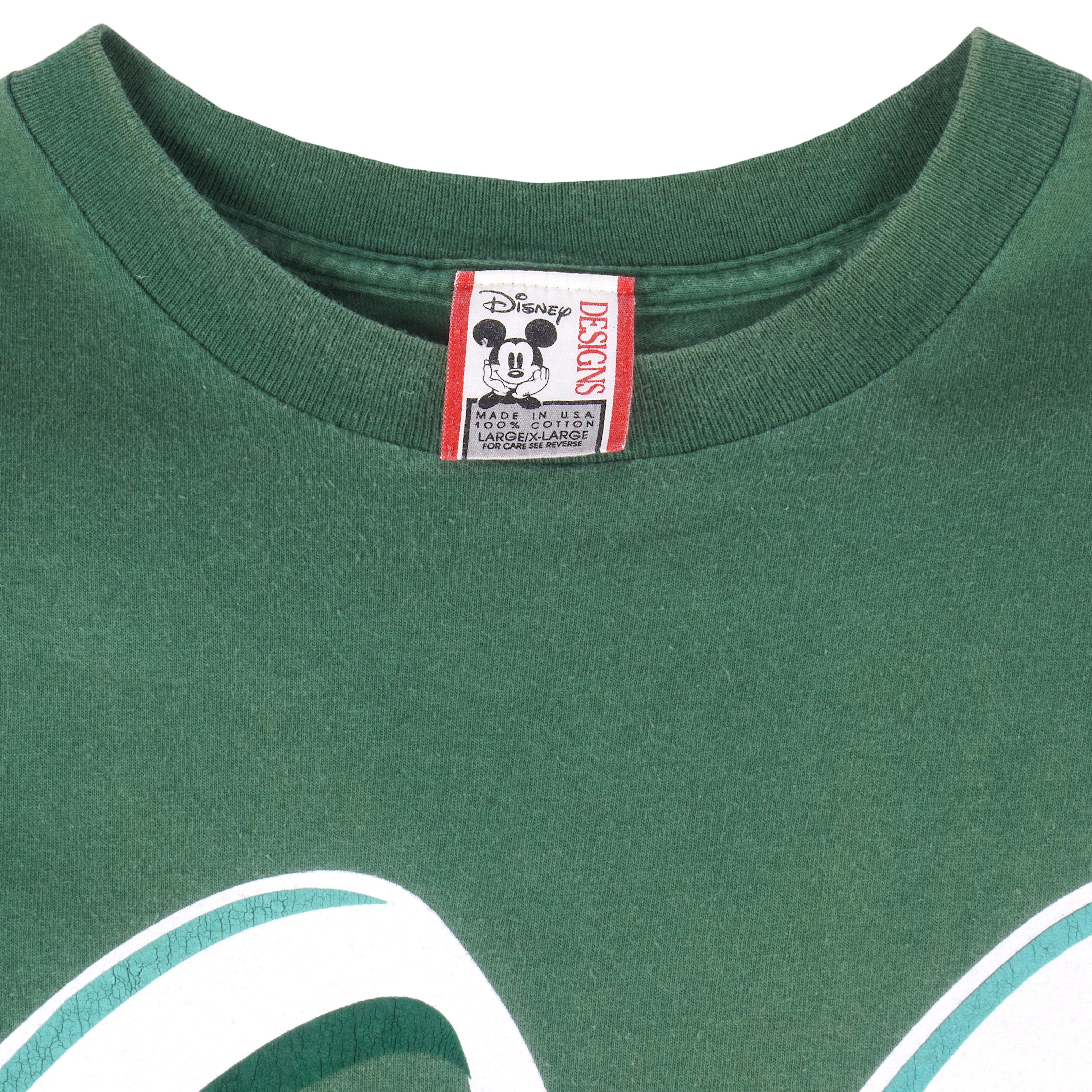 Disney - Green Mickey T-Shirt 1990s X-Large Vintage Retro