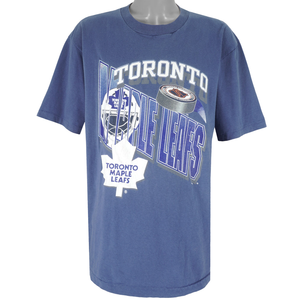NHL (Wave) - Toronto Maple Leafs Single Stitch T-Shirt 1990s X-Large Vintage Retro Hockey