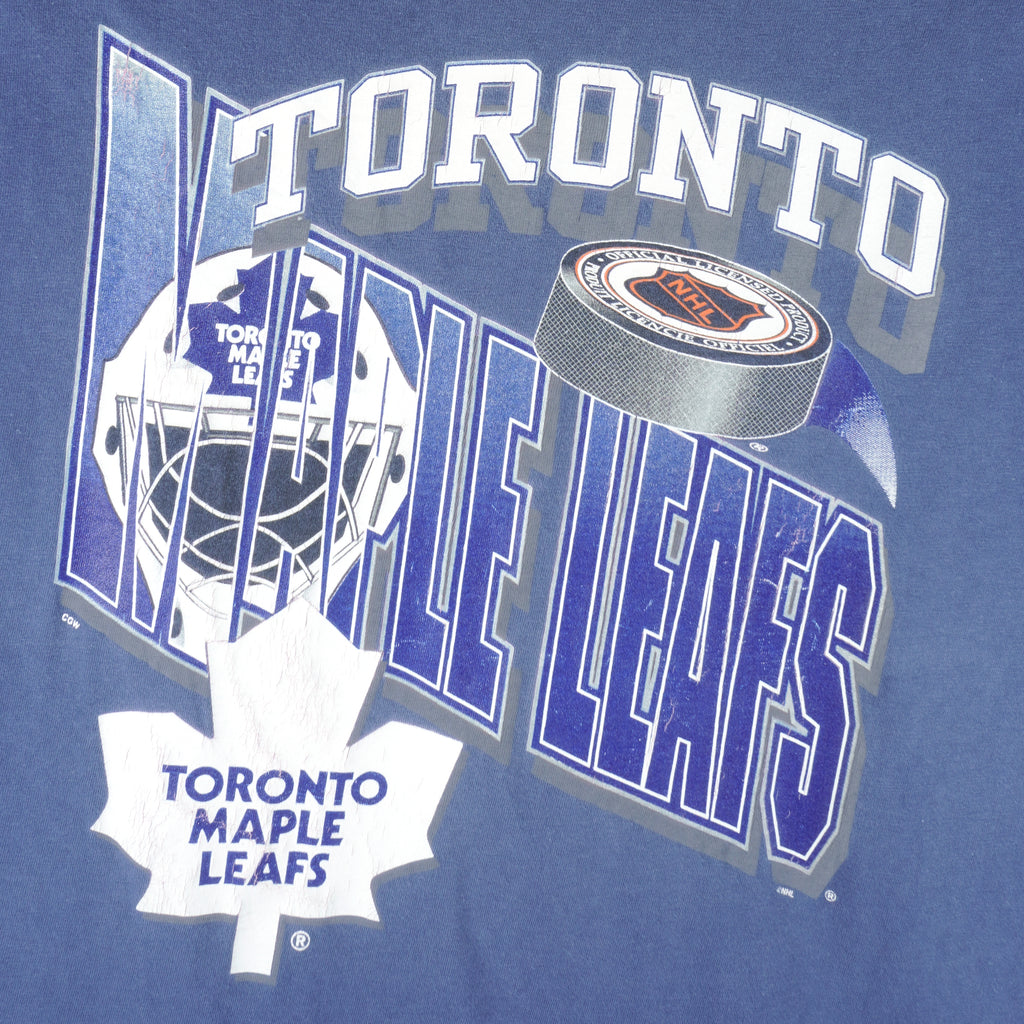 NHL (Wave) - Toronto Maple Leafs Single Stitch T-Shirt 1990s X-Large Vintage Retro Hockey