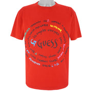 Guess - Red Since 1981 T-Shirt 1990s Large Vintage Retro