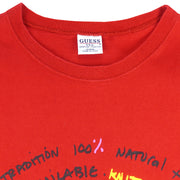 Guess - Red Since 1981 T-Shirt 1990s Large Vintage Retro