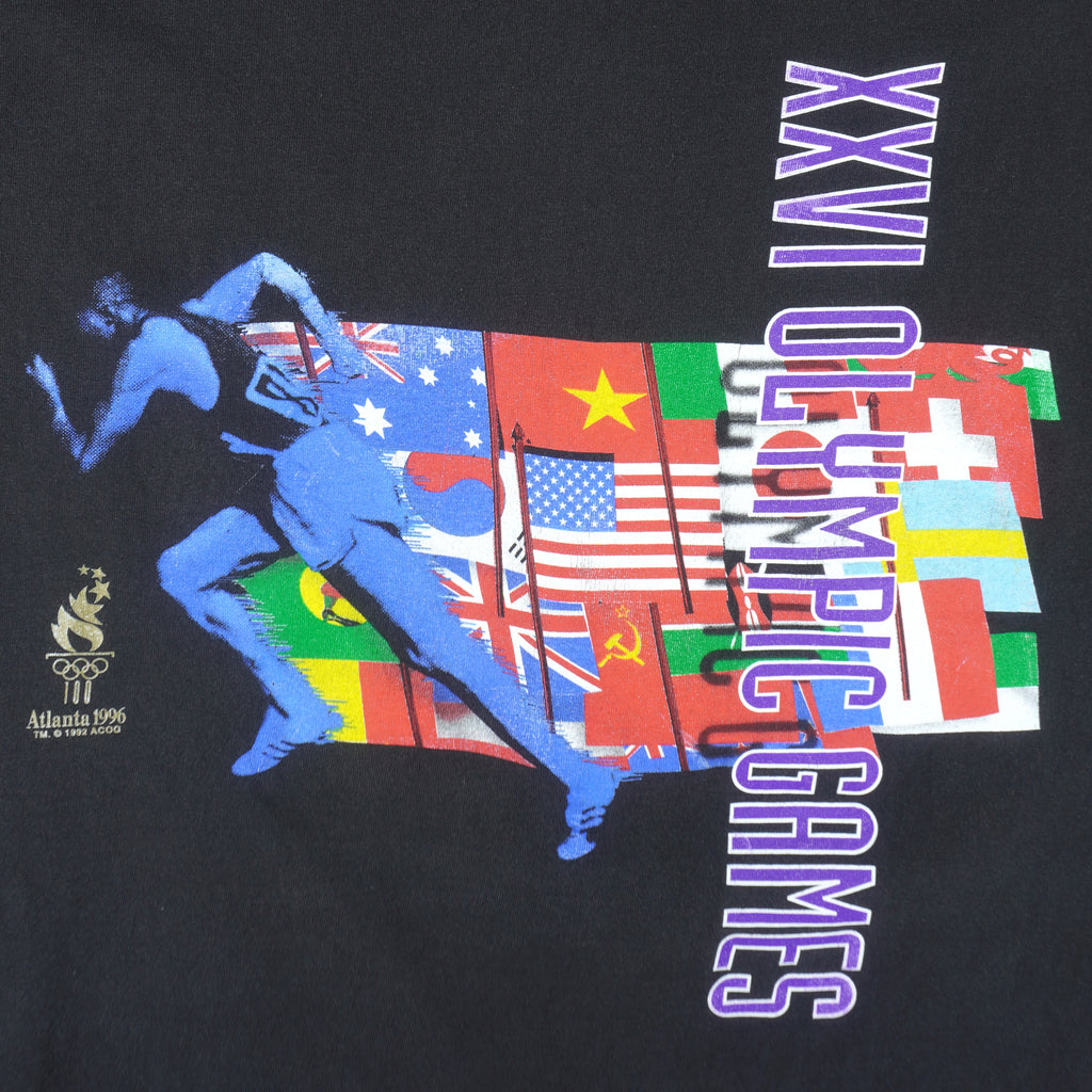 Vintage (Hanes) - Olympic Summer Games Atlanta 26th T-Shirt 1992 Large Vintage Retro