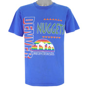 NBA (Hanes) - Denver Nuggets Single Stitch T-Shirt 1990s Large Vintage Retro Basketball
