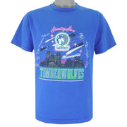 NBA (Super Shirt) - Minnesota Timberwolves Shooting Stars Autographed T-Shirt 1990s Large Vintage Retro Basketball