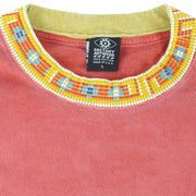 Vintage (Factory Artwear) - Pink & Yellow Native T-Shirt 1990s Large Vintage Retro