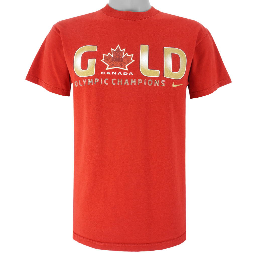 Nike - Canada Gold Olympic Champions T-Shirt 2010 Medium Vintage Retro