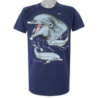Vintage (Sportsman) - Perce Dolphin Animal Printed T-Shirt 1990s Medium Vintage Retro