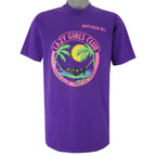Vintage (Hanes) - Lazy Girls Club Single Stitch T-Shirt 1990s X-Large Vintage Retro