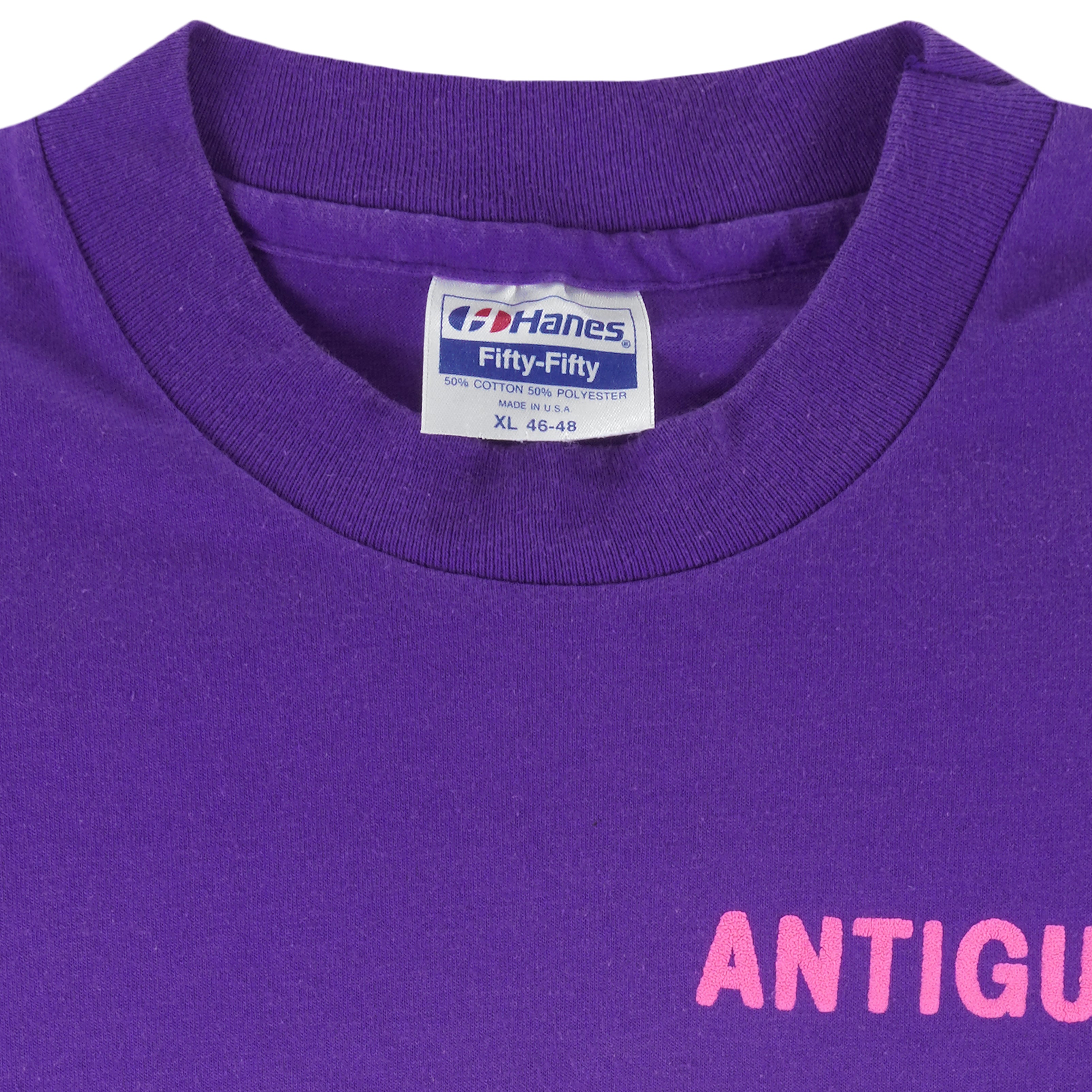 Vintage (Hanes) - Lazy Girls Club Single Stitch T-Shirt 1990s X-Large Vintage Retro