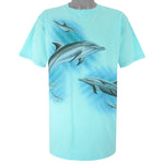 Vintage (National Wildlife) - Dolphins Ocean Life Animal Printed T-Shirt 1990s X-Large