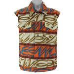 Vintage (Wave Board) - Pattern Button-Up Vest 1990s X-Large Vintage Retro