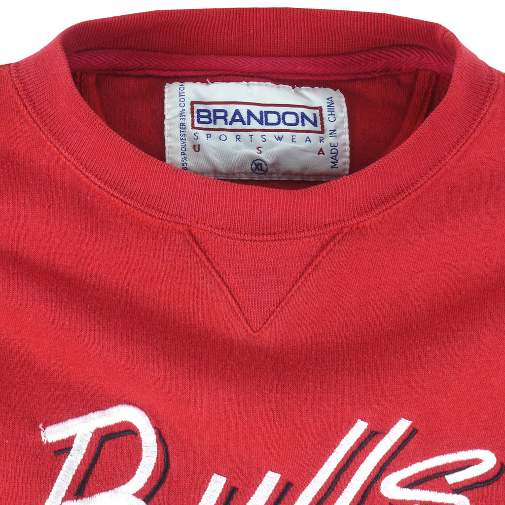 NBA (Brandon Sportswear) - Chicago Bulls Embroidered Sweatshirt 1990s X-Large Vintage Retro Basketball