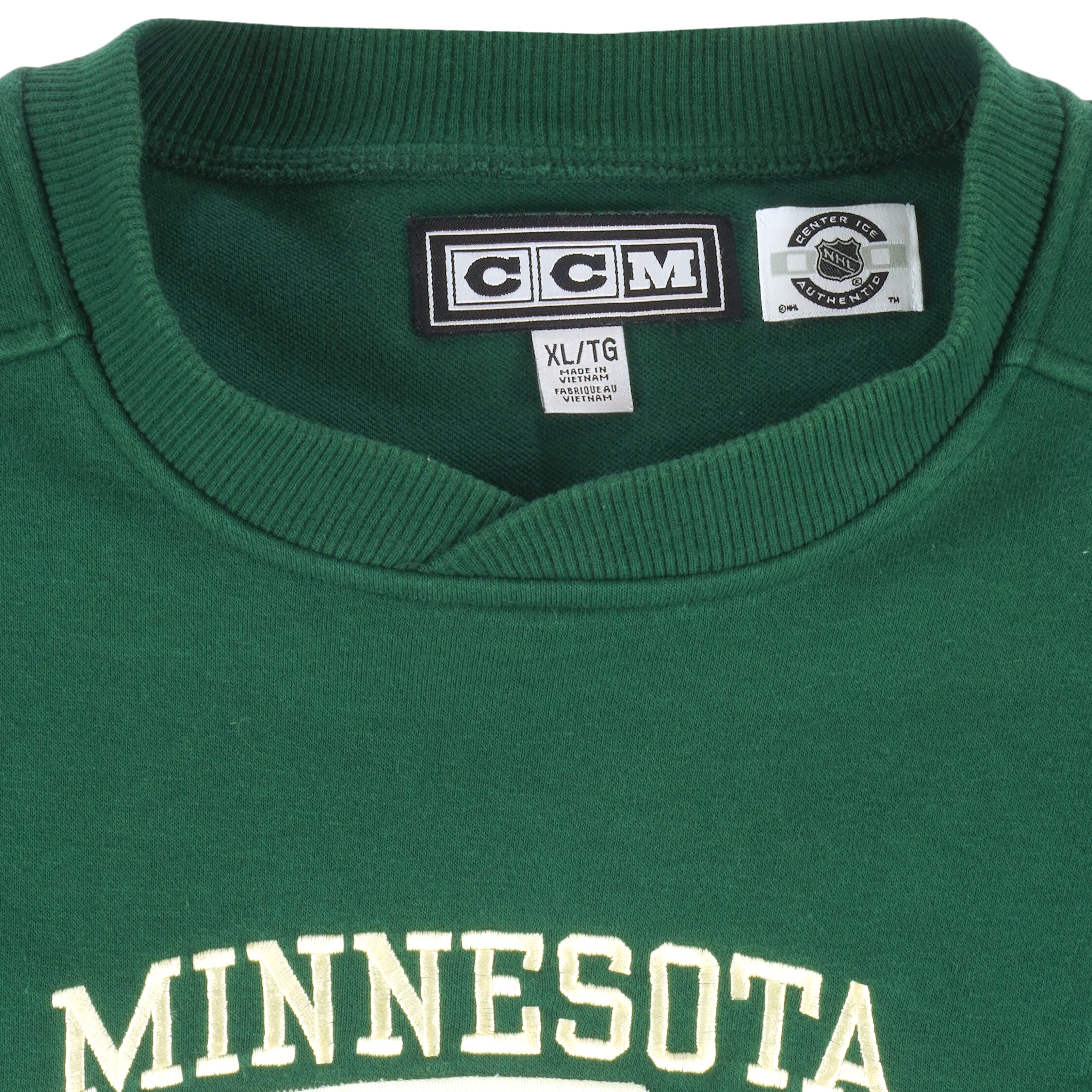 Vintage NHL Minnesota Wild Green Lee Sport Crewneck Sweatshirt Large  Embroidered