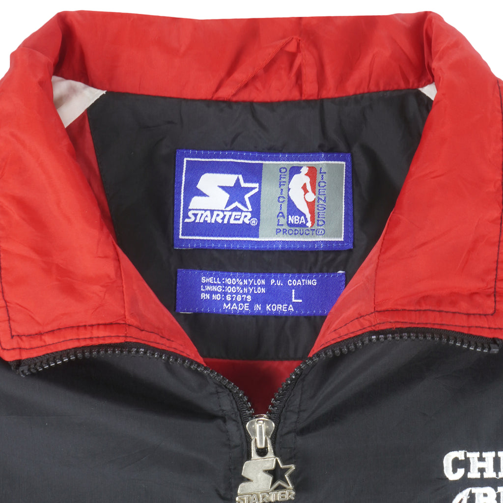 Starter - Chicago Bulls Embroidered Windbreaker 1990s Large Vintage Retro Basketball