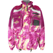 Descente - Pattern Zip & Button-Up Hooded Ski Jacket 1990s X-Large Vintage Retro