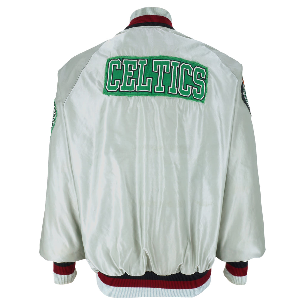 NBA (DeLong) - Boston Celtics Button-Up Satin Jacket 1990s X-Large Vintage Retro Basketball