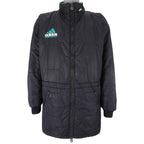 Adidas - Black Zip-Up Embroidered Jacket 1990s Large Vintage Retro