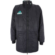 Adidas - Black Zip-Up Embroidered Jacket 1990s Large Vintage Retro