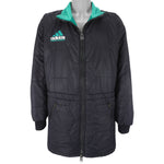 Adidas - Black Zip-Up Embroidered Jacket 1990s Large Vintage Retro