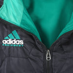 Adidas - Black Zip-Up Embroidered Jacket 1990s Large Vintage Retro