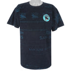 NHL (Salem) - San Jose Sharks All Over Prints T-Shirt 1990s X-Large Vintage Retro Hockey
