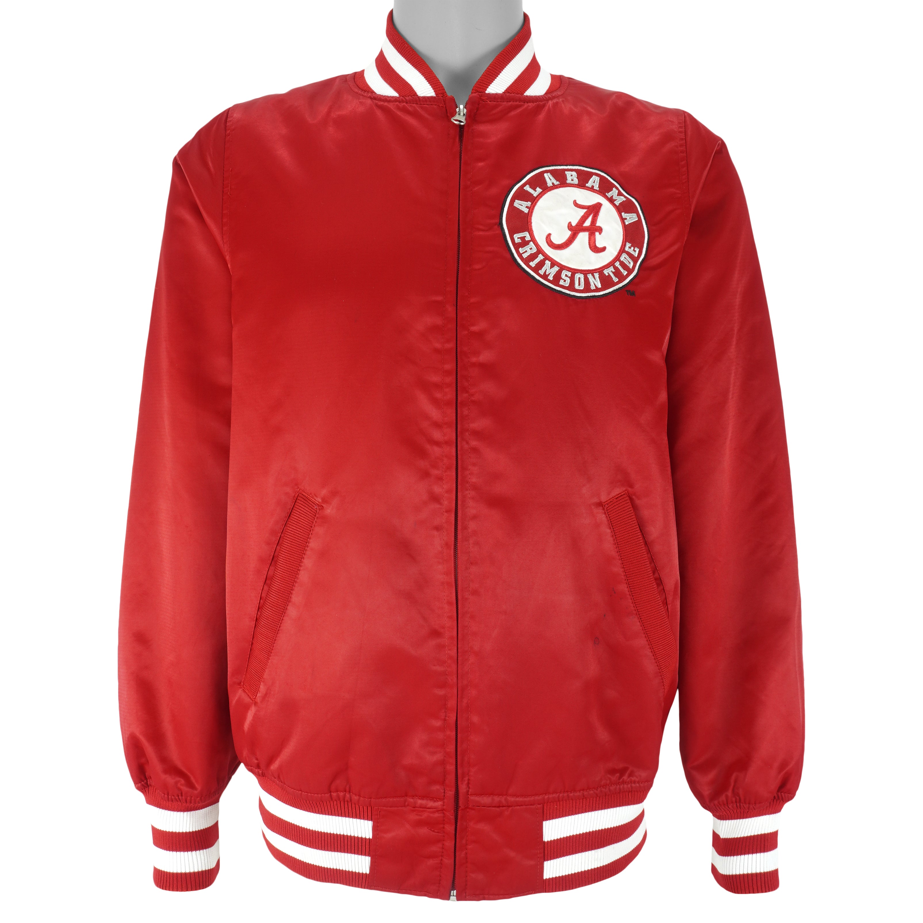 NCAA - Alabama Crimson Tide Button-Up Satin Jacket 1990s Large Vintage Retro Football College