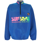 Surf Style - Blue 1/4 Zip Pullover Windbreaker 1990s X-Large Vintage Retro
