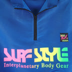 Surf Style - Blue 1/4 Zip Pullover Windbreaker 1990s X-Large Vintage Retro