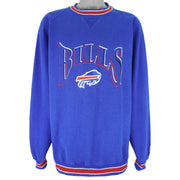 NFL (Logo 7) - Buffalo Bills Embroidered Crew Neck Sweatshirt 1990s X-Large Vintage Retro Football