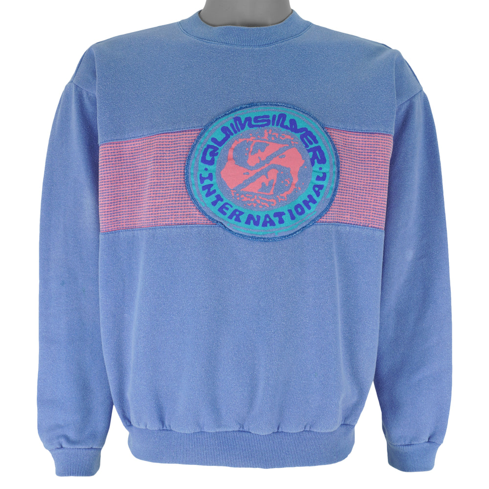 Vintage - Quicksilver International Crew Neck Sweatshirt 1990s Medium Vintage Retro
