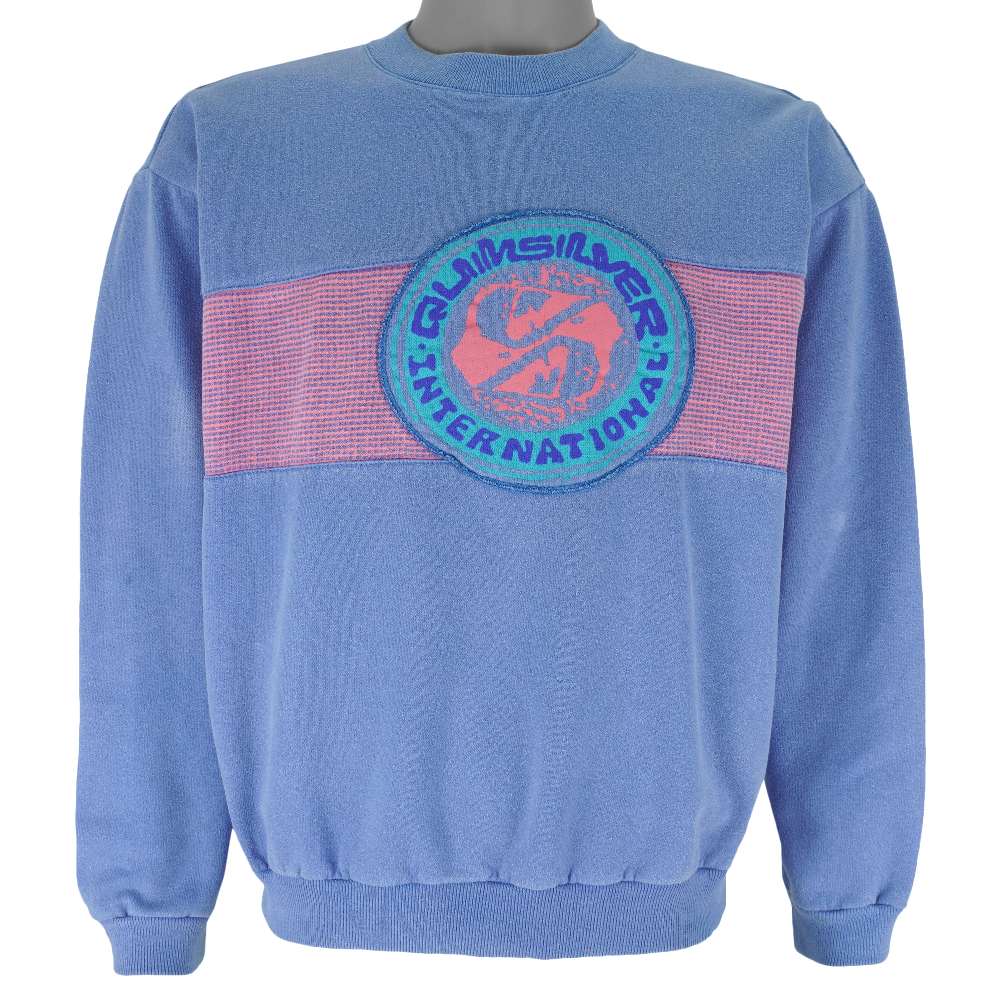 Vintage - Quicksilver International Crew Neck Sweatshirt 1990s Medium Vintage Retro